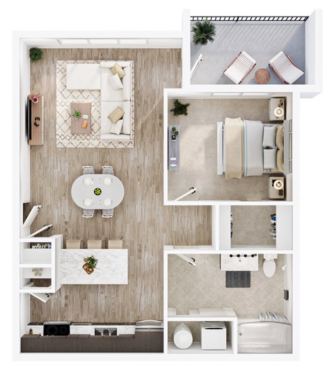 a 1 bedroom floor plan of a house with a bathroom and a living room